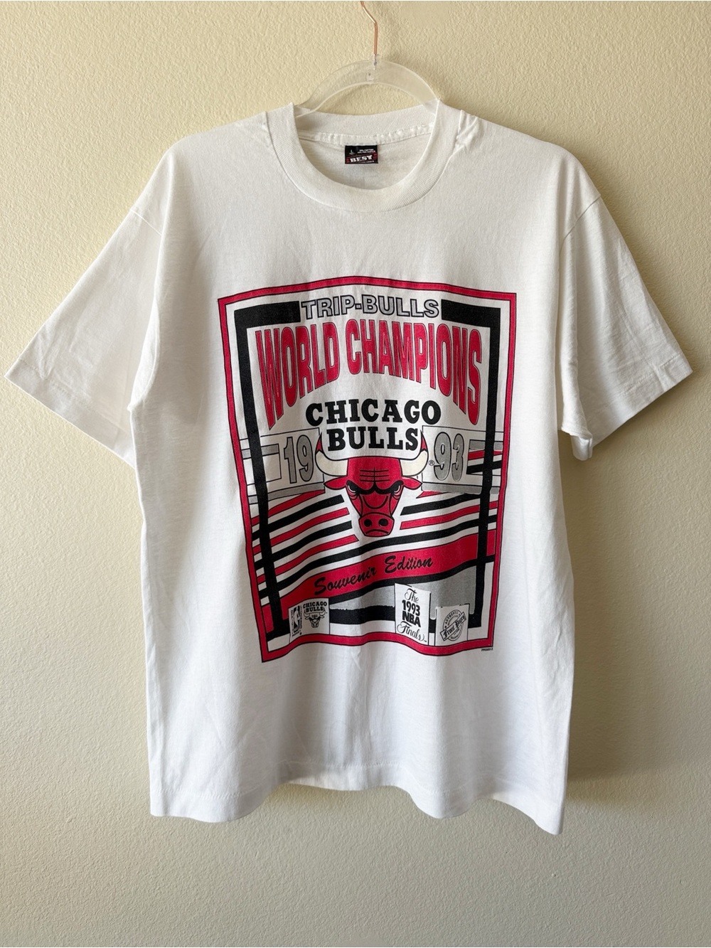 Vintage 1993 Chicago Bulls World Champions Graphic Tee Single Stitched